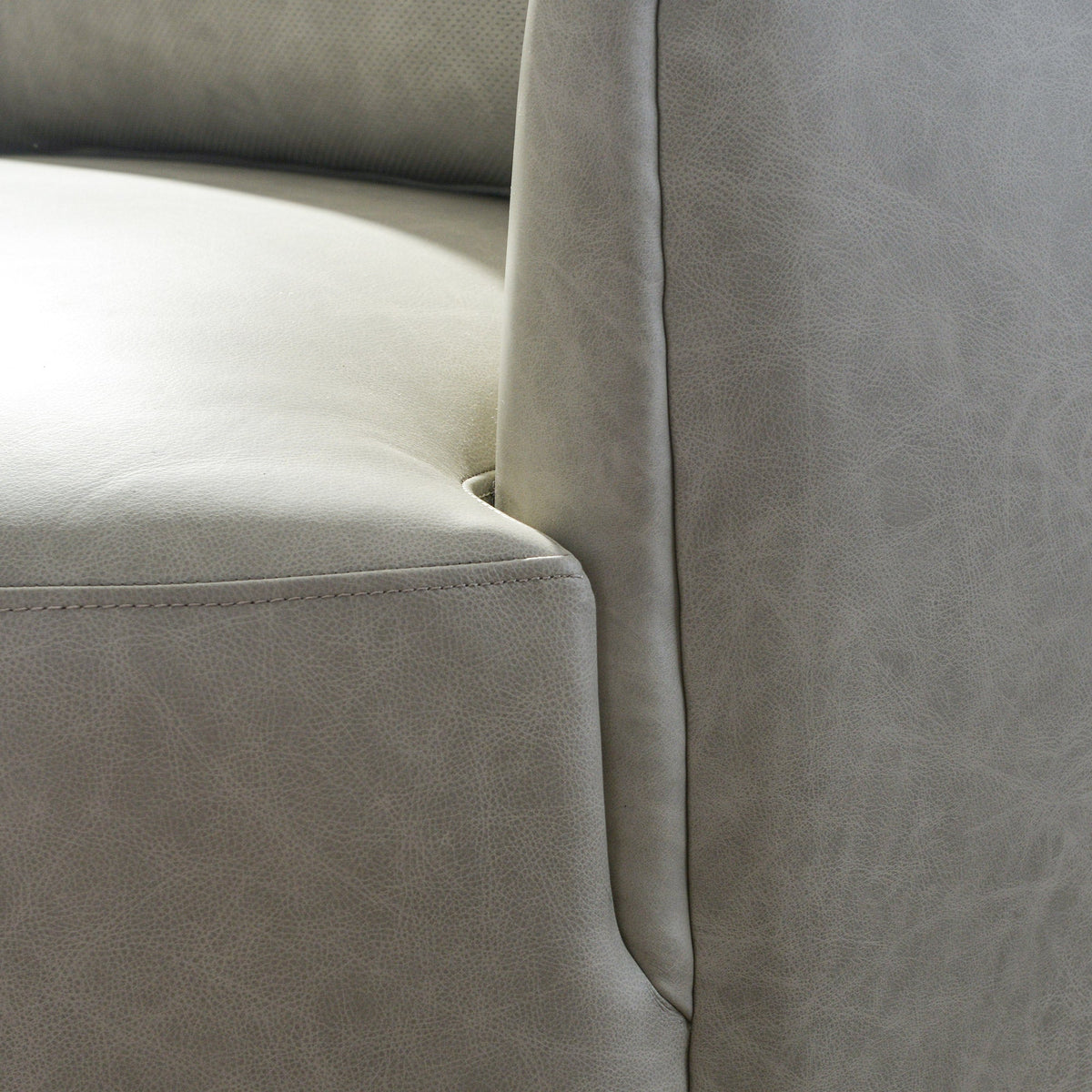 Ashlie Leather Swivel Barrel Chair