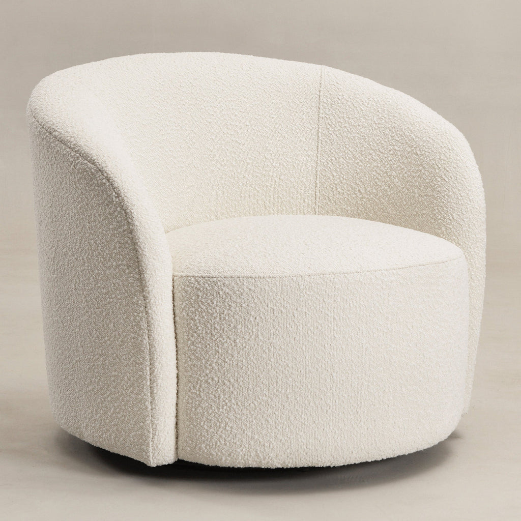 Everitte Bouclé Swivel Barrel Chair