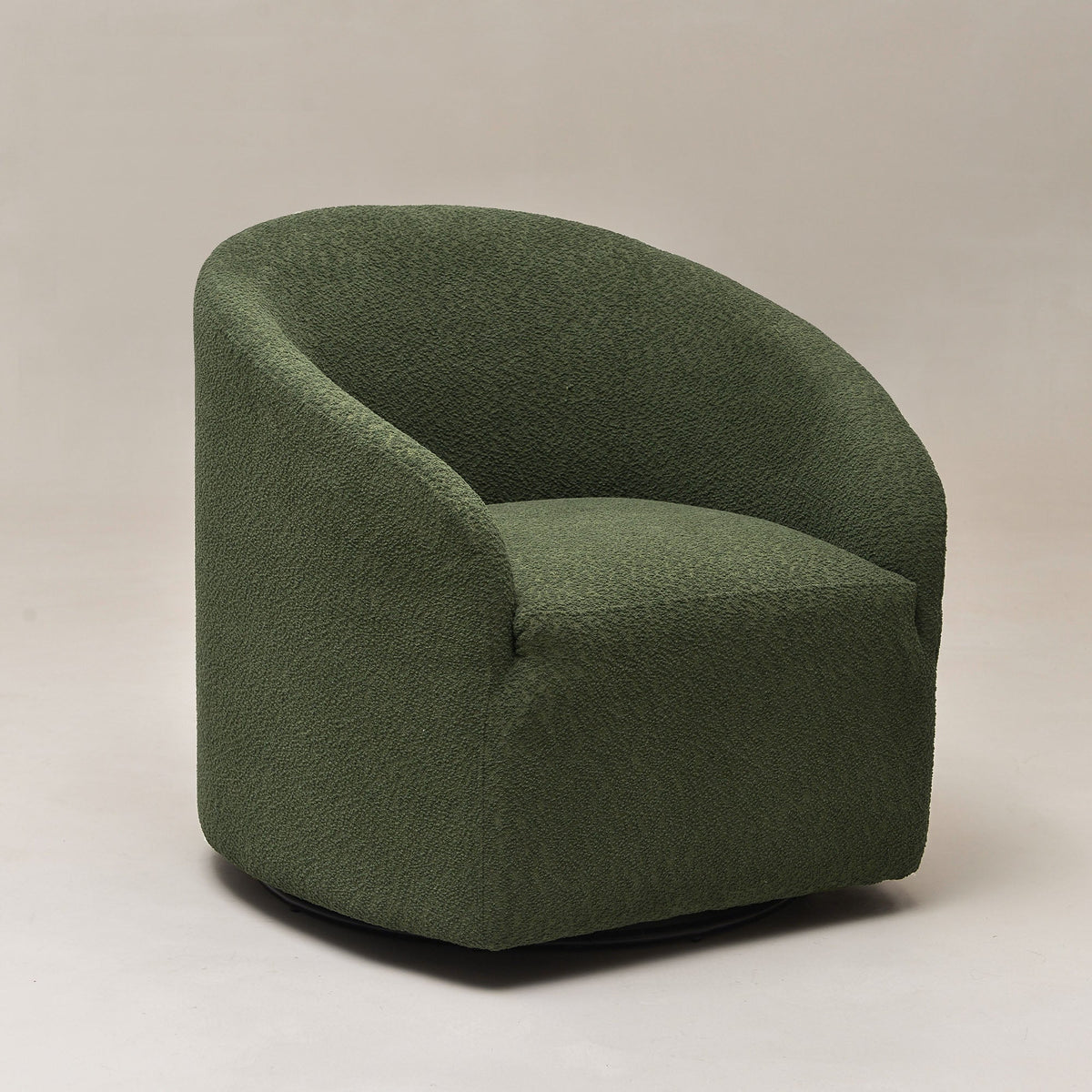 Susie Bouclé Swivel Barrel Chair