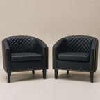Logan Faux Leather Tufted Club Chair