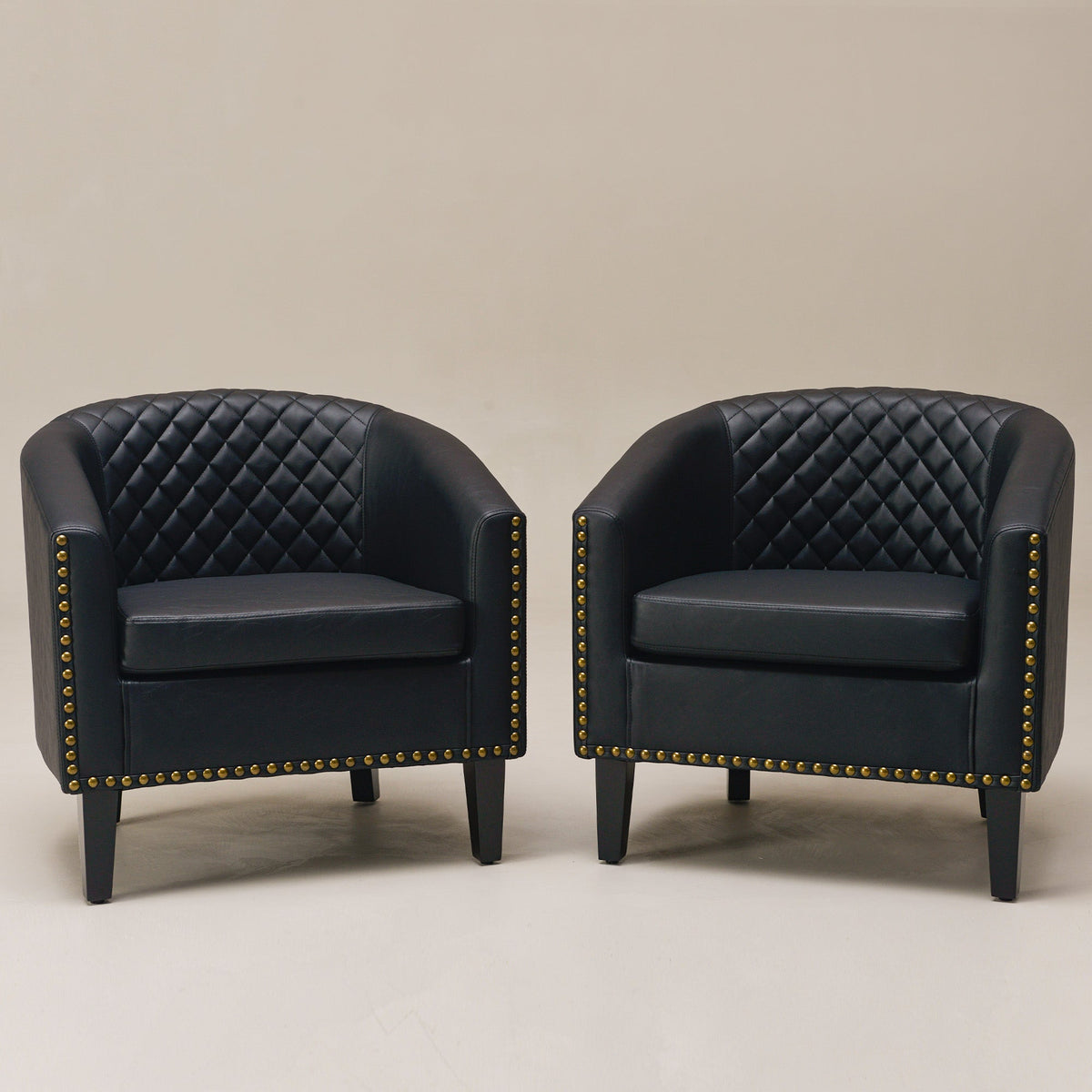 Logan Faux Leather Tufted Club Chair