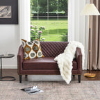 Logan Faux Leather Tufted Loveseat