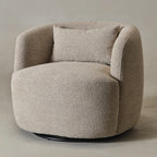 Ashlie Bouclé Swivel Barrel Chair