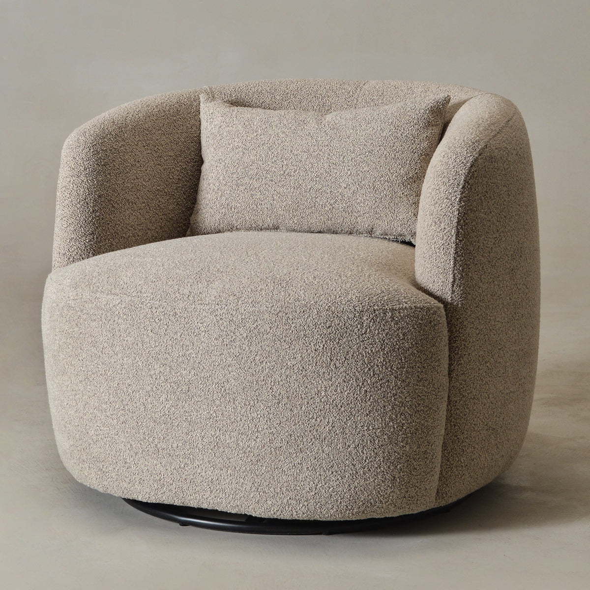 Ashlie Bouclé Swivel Barrel Chair