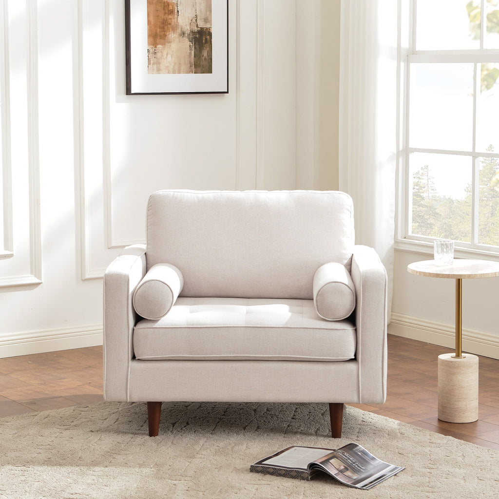 Tiziano Tufted Armchair with Accent Pillows