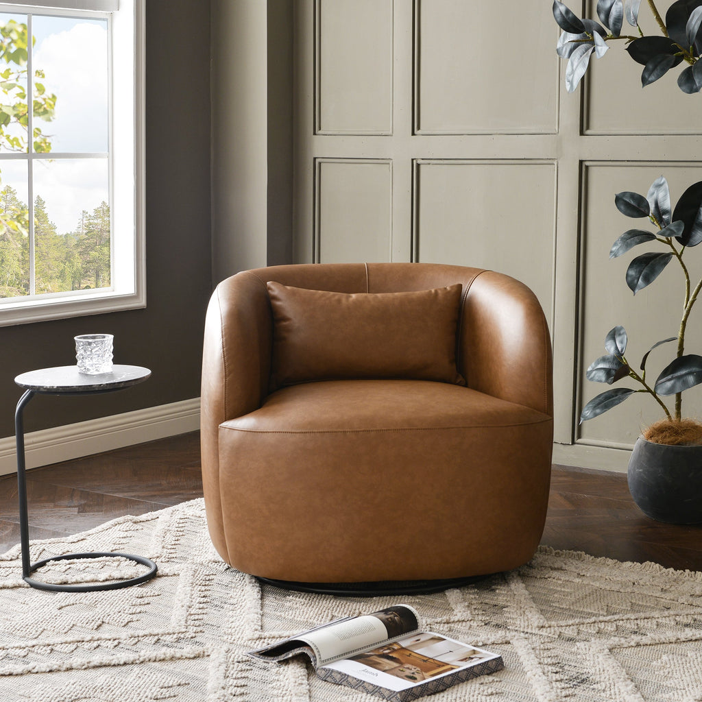 Ashlie Faux Leather Swivel Chair