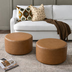 Elof Faux Leather Ottoman