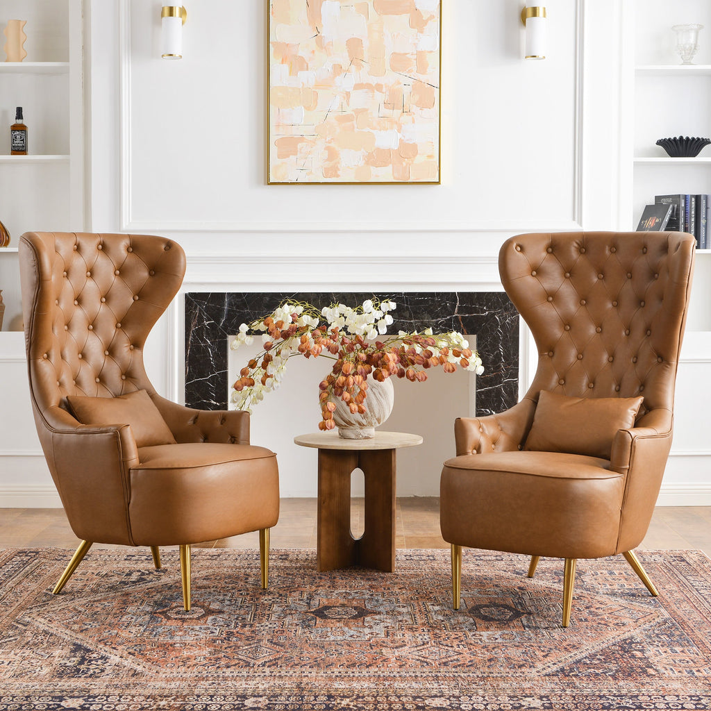 Letitia Faux Leather Wingback Chair