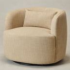 Ashlie Linen Swivel Barrel Chair