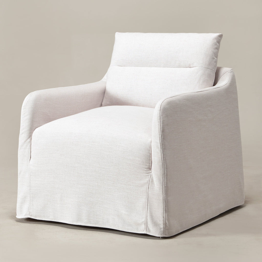 Clara Linen Slipcover Swivel Chair