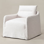 Clara Linen Slipcover Swivel Chair