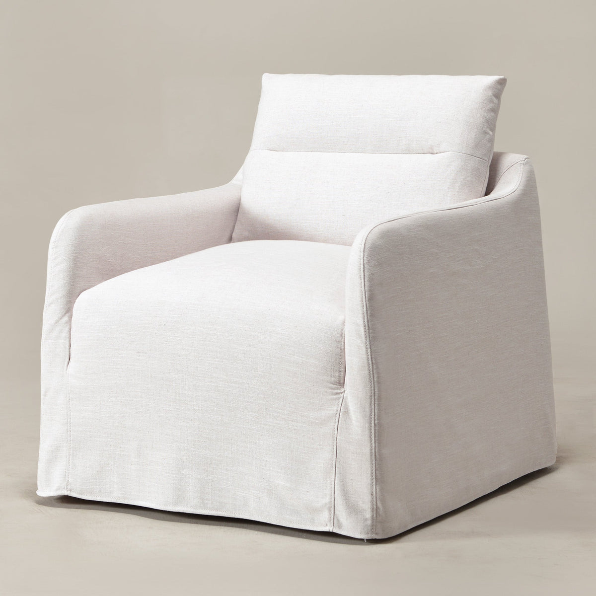 Clara Linen Slipcover Swivel Chair