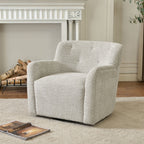 Vestie Chenille Swivel Barrel Chair