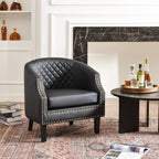 Louis Faux Leather Tufted Club Chair