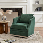 Minerva Linen Swivel Barrel Chair