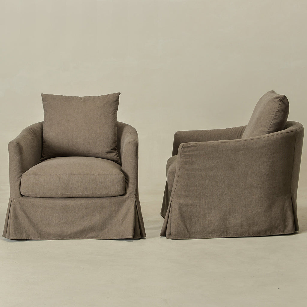 Eliza Slipcover Swivel Barrel Chair