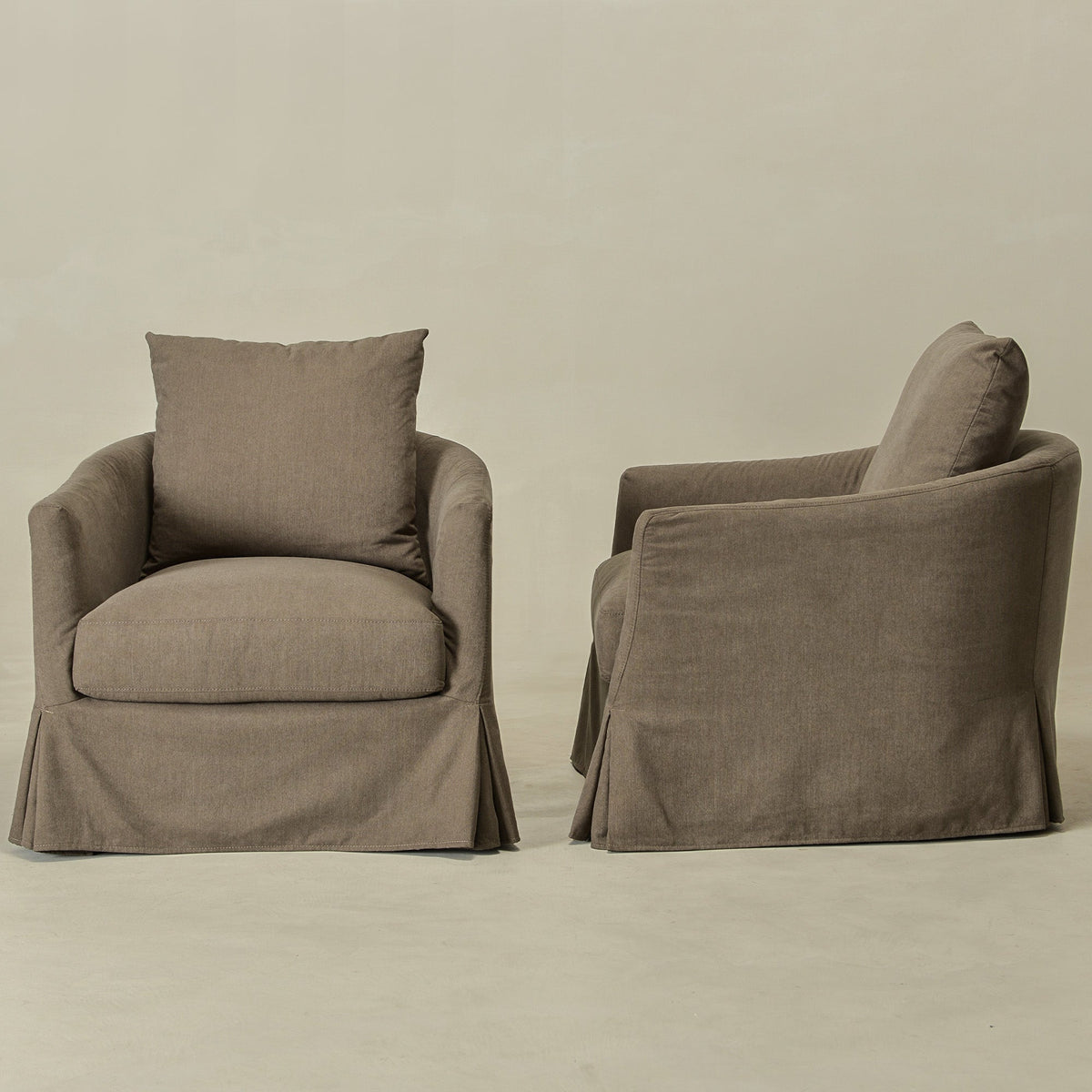 Eliza Slipcover Swivel Barrel Chair