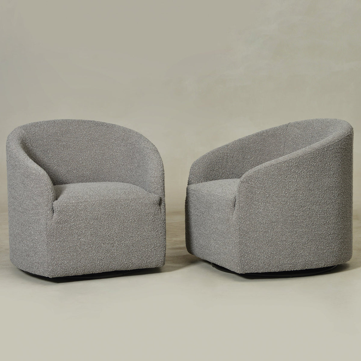 Susie Premium Bouclé Swivel Barrel Chair