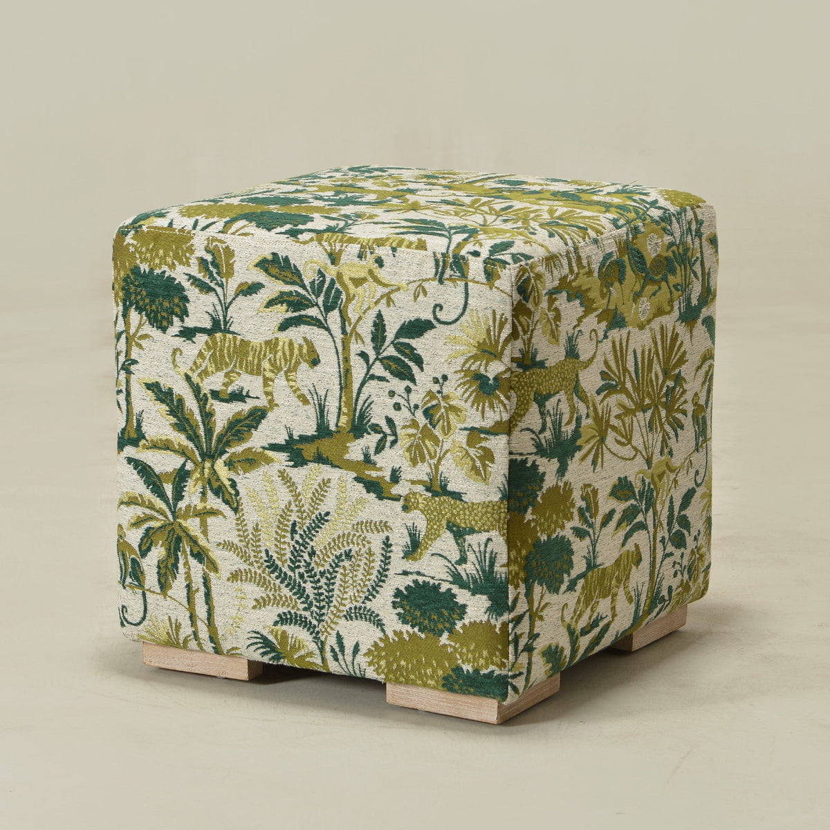 Teratect Exclusive | Ida Embroidered Fabric Square Ottoman