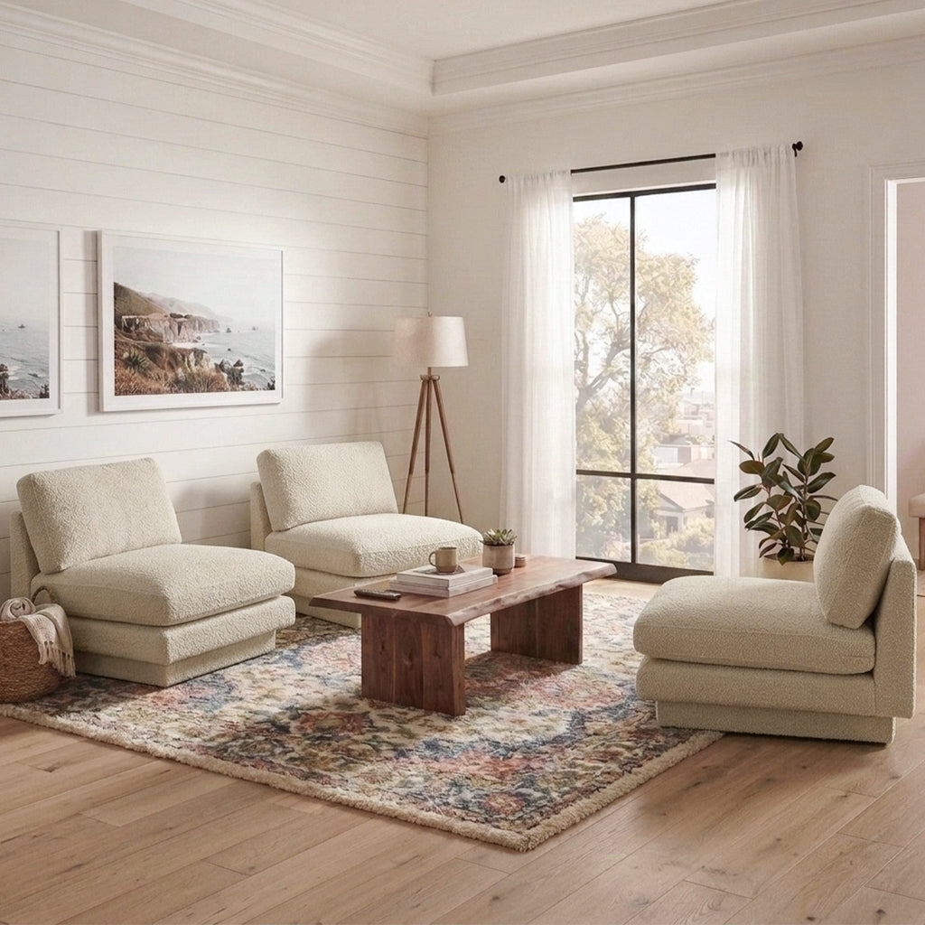 Montyne Bouclé Armless Chair