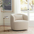 Ashlie Linen Swivel Barrel Chair
