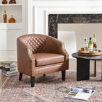 Louis Faux Leather Tufted Club Chair