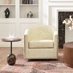 Logan Faux Leather Tufted Swivel Club Chair