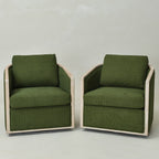 Claude Bouclé Swivel Barrel Chair