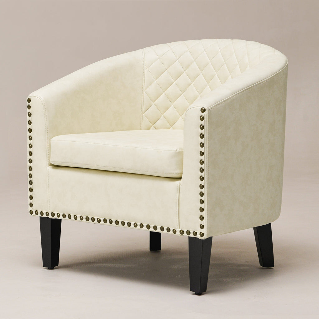 Logan Faux Leather Tufted Club Chair