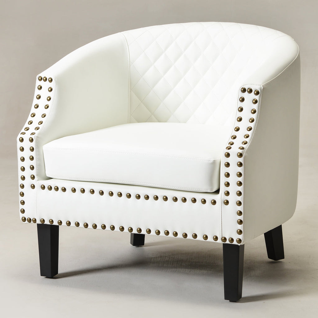 Louis Faux Leather Tufted Club Chair