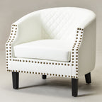 Louis Faux Leather Tufted Club Chair