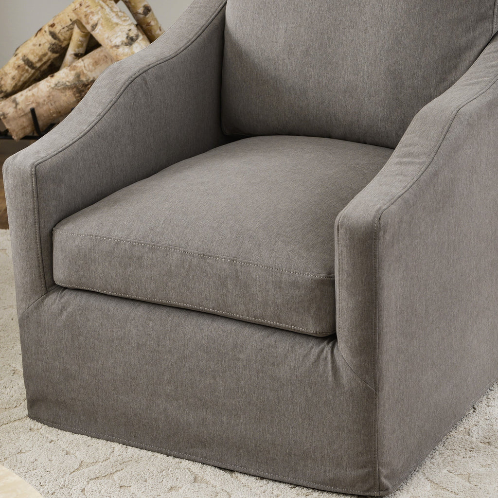 Charles Slipcover Swivel Barrel Chair