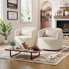 Ashlie Linen Swivel Barrel Chair
