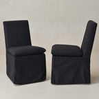 Diane Slipcover Performance Dining Chair with Casters
