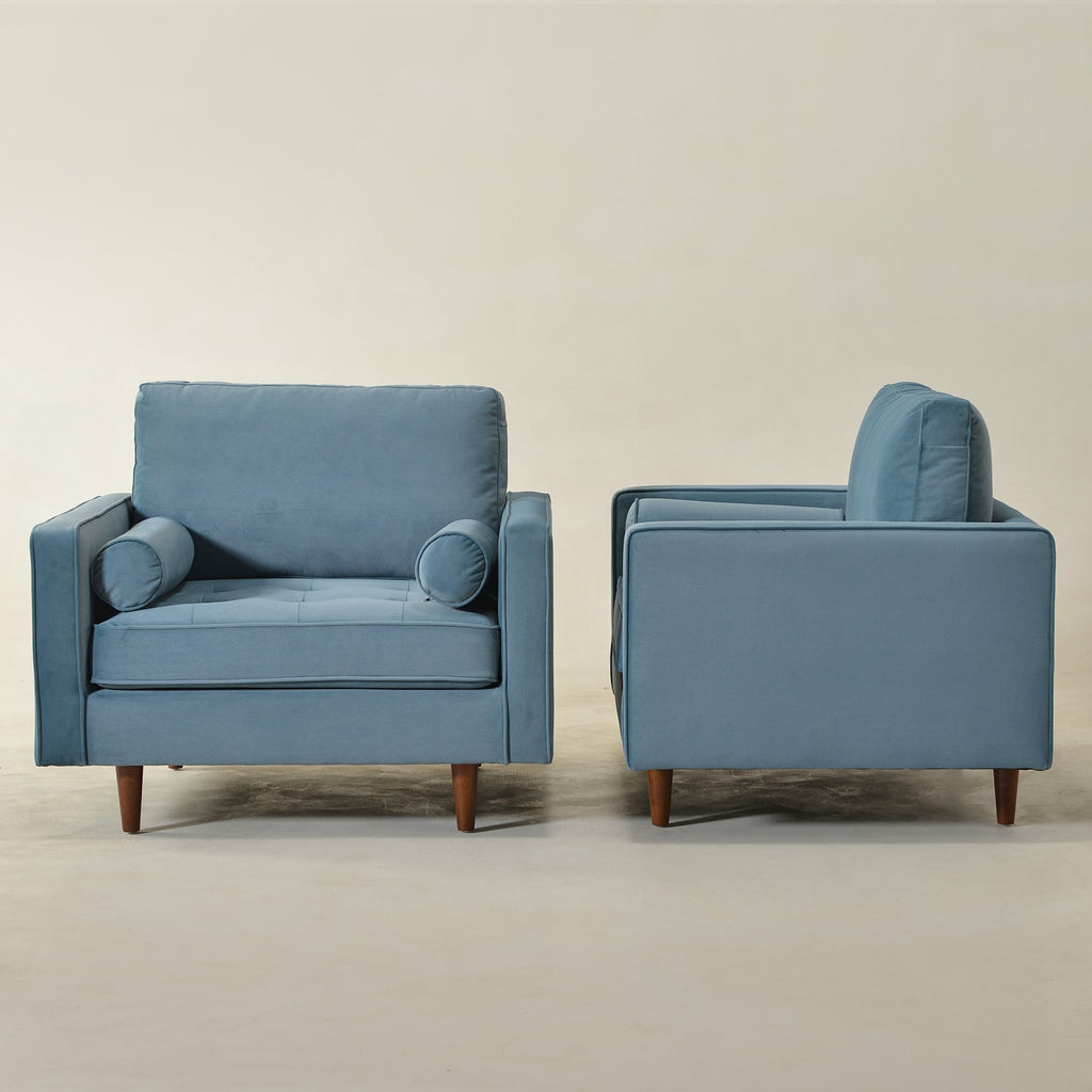 Tiziano Tufted Armchair with Accent Pillows