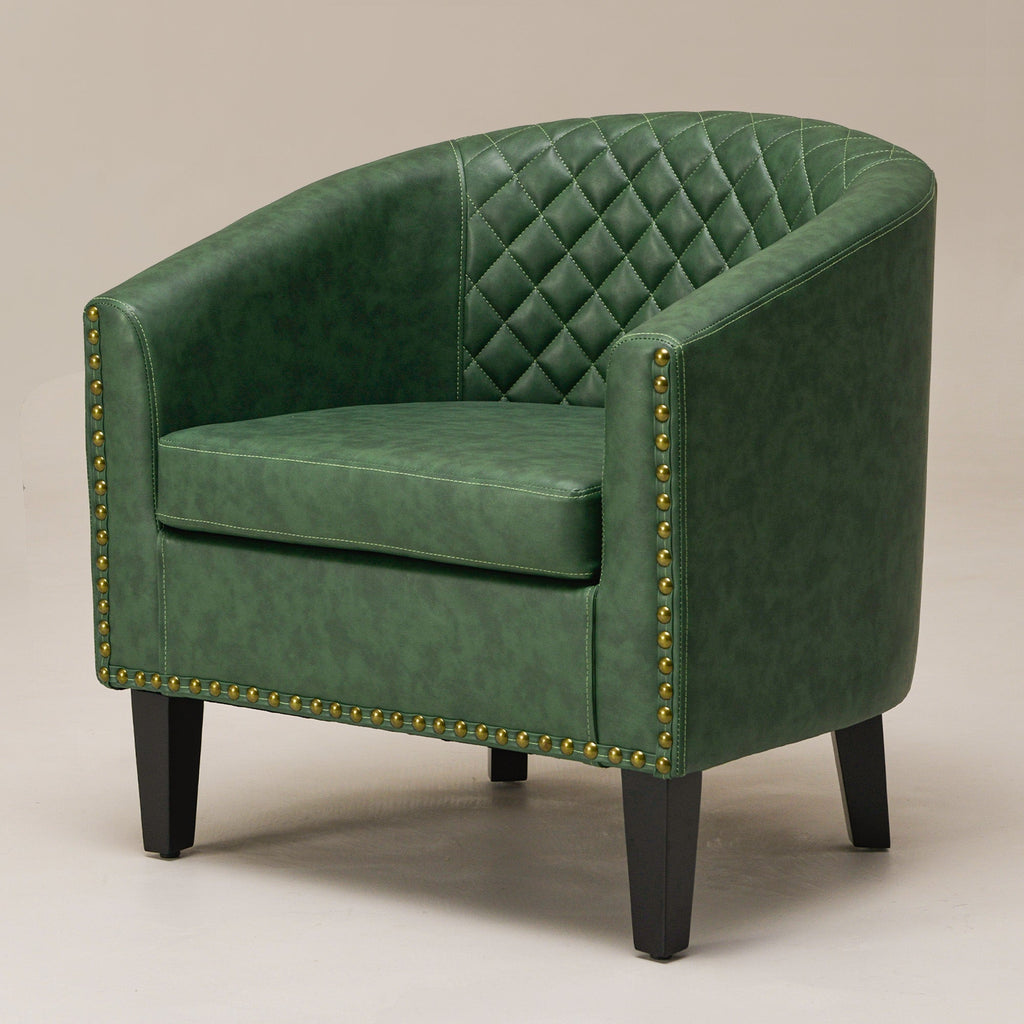 Logan Faux Leather Tufted Club Chair