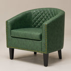 Logan Faux Leather Tufted Club Chair