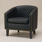 Logan Faux Leather Tufted Club Chair