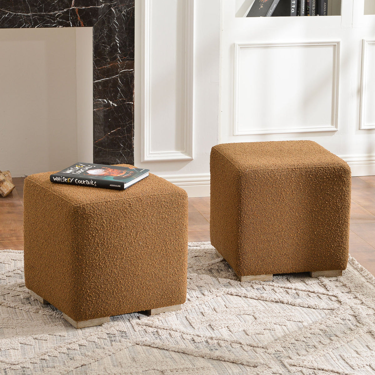 Ida Bouclé Square Ottoman