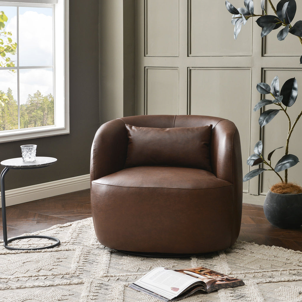 Ashlie Faux Leather Swivel Chair