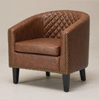 Logan Faux Leather Tufted Club Chair