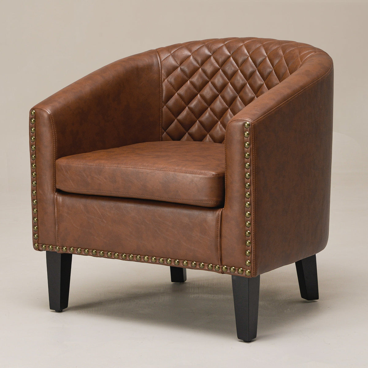Logan Faux Leather Tufted Club Chair