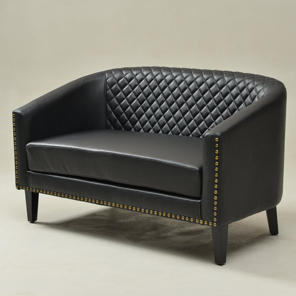 Logan Faux Leather Tufted Loveseat