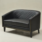 Logan Faux Leather Tufted Loveseat
