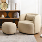 Ashlie Linen Swivel Barrel Chair