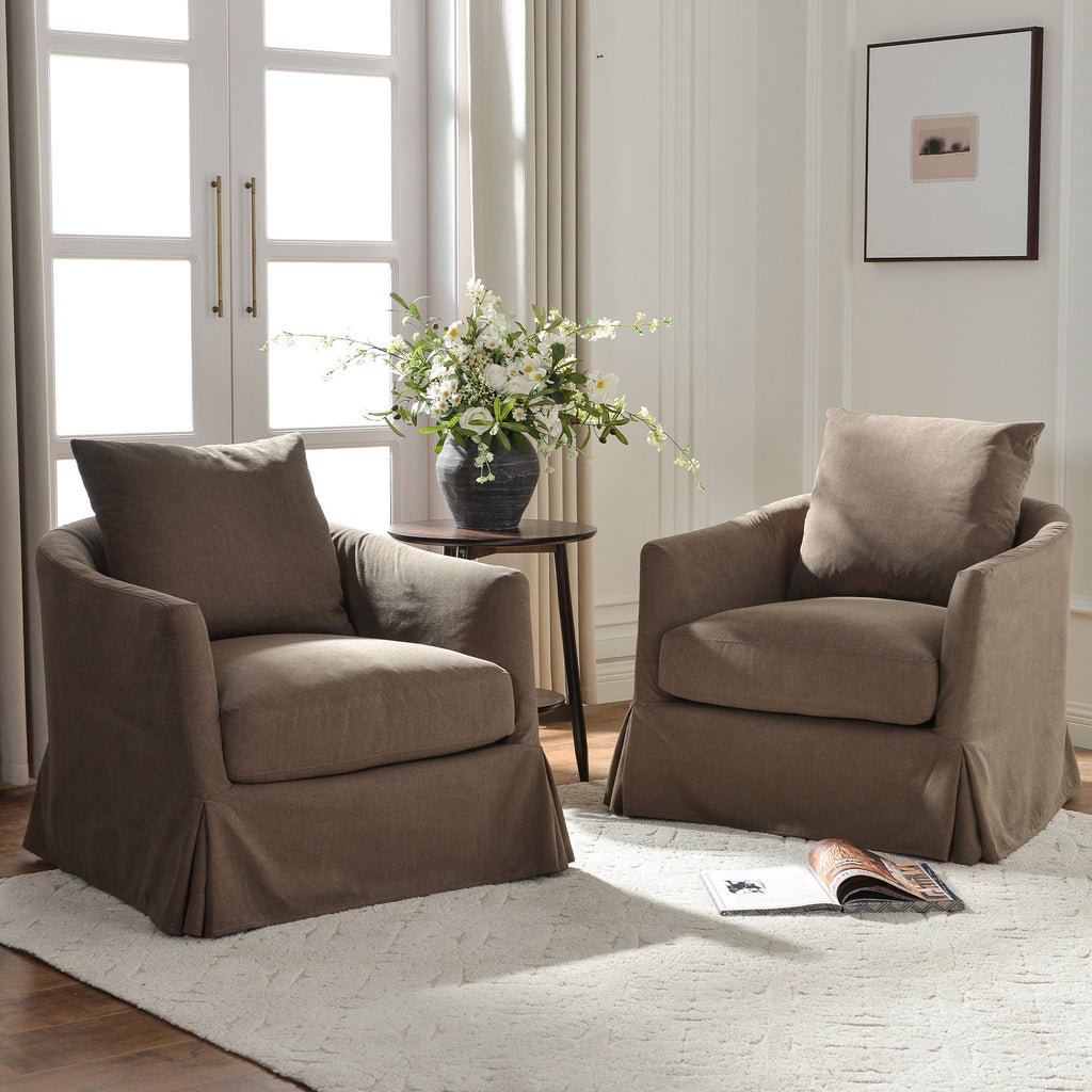 Eliza Slipcover Swivel Barrel Chair