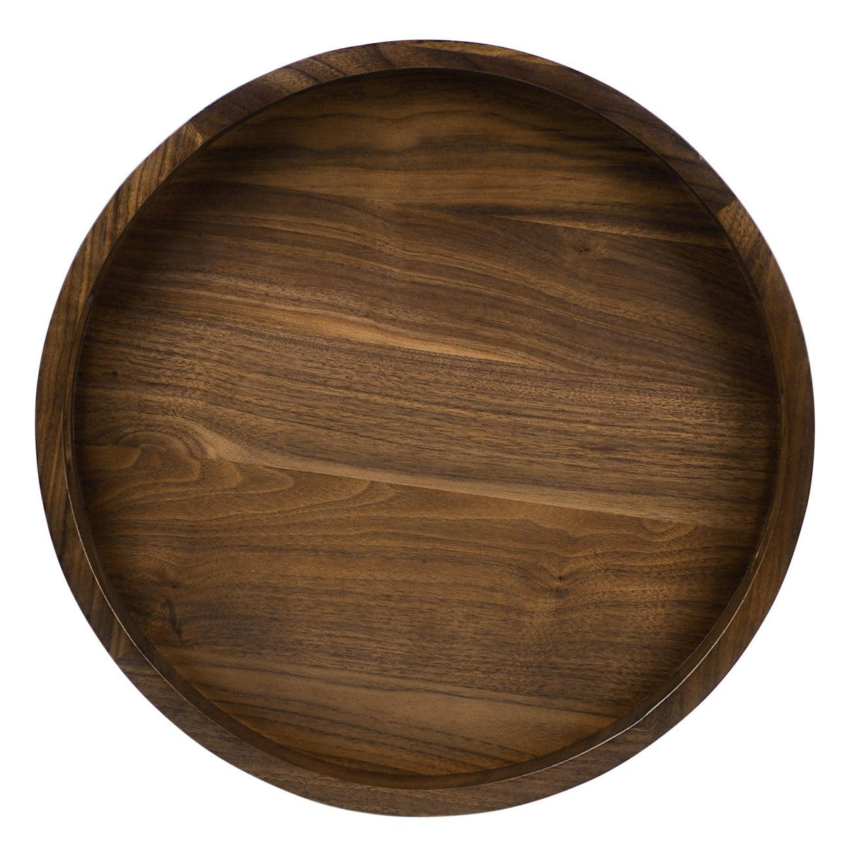 Teratect Round Black Walnut Serving Tray