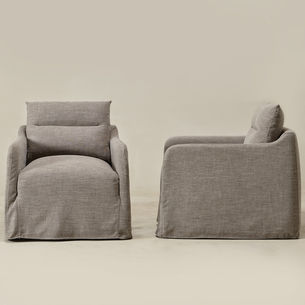 Clara Linen Slipcover Swivel Chair