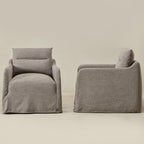 Clara Linen Slipcover Swivel Chair