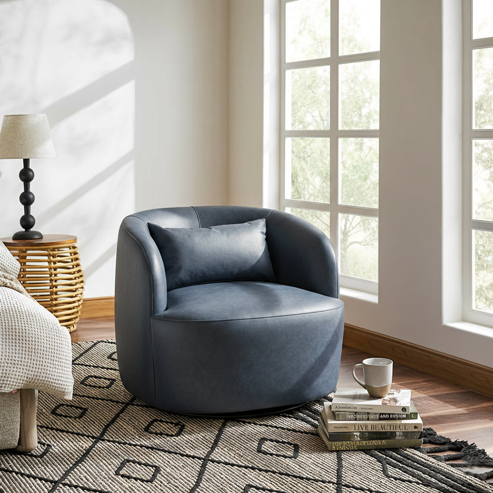 Ashlie Faux Leather Swivel Chair